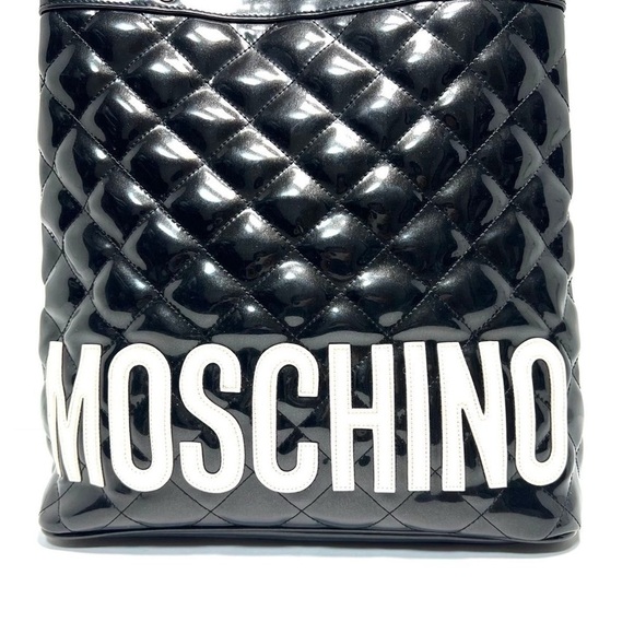 Moschino Patent Leather Signature Logo Bag - Picture 3 of 17